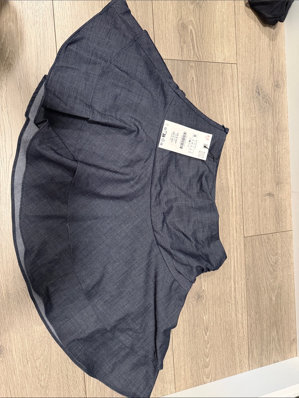 Zara Dark Blue Denim-Look Mini Skirt